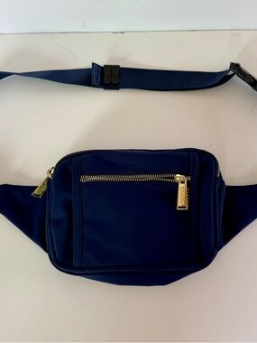 Zorfin Deep Blue Women’s Belt Bag with Gold Hardware